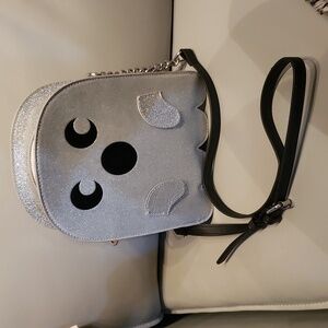Silver Glittery Ghost Mini Purse NWOT